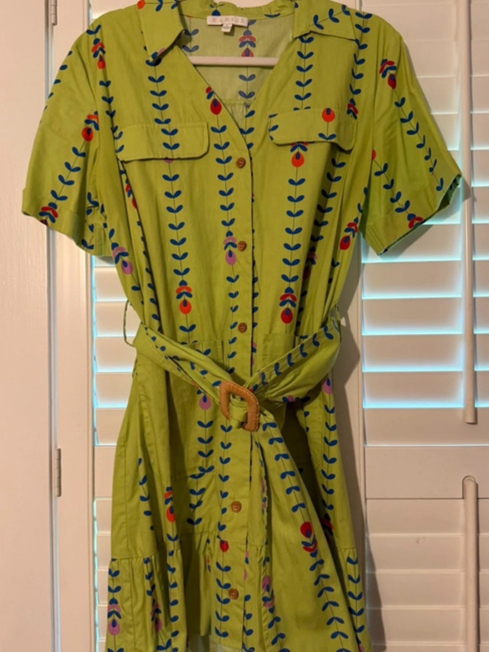 Karlie Floral Vine Belted Mini Dress